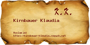Kirnbauer Klaudia névjegykártya